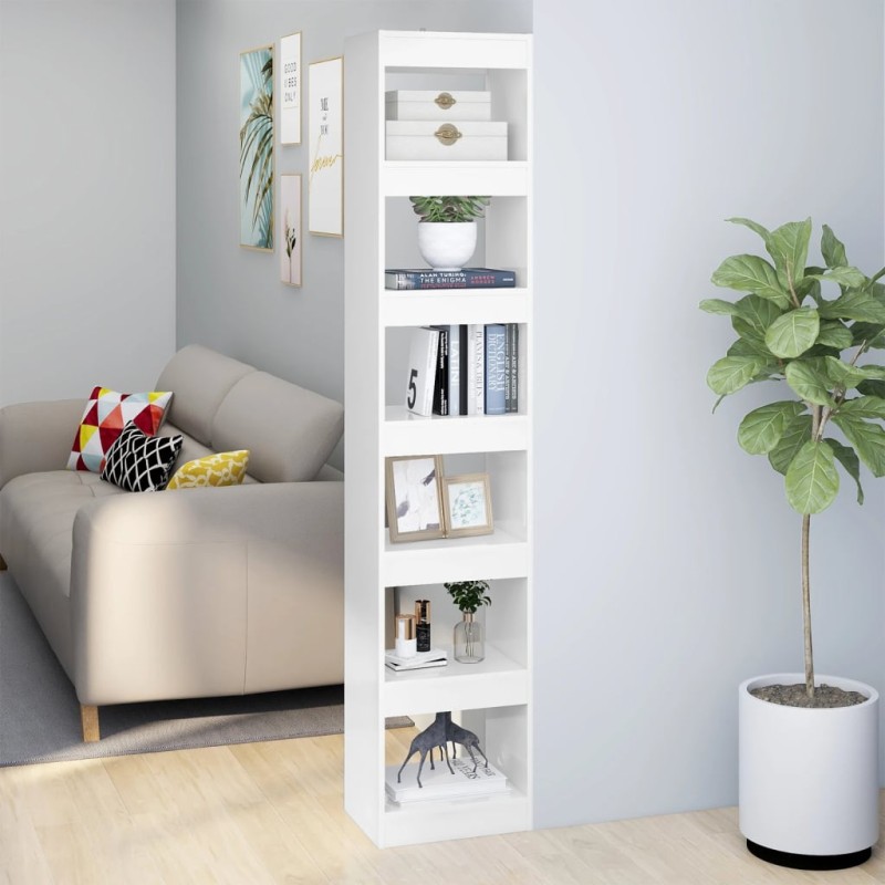 vidaXL Estantería/divisor de espacios blanco brillante 40x30x198 cm vidaXL Estantería/divisor de espacios blanco brillante 40x30x198 cm