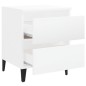 vidaXL Mesitas de noche 2 uds contrachapada blanco brillo 40x35x50 cm