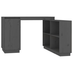 vidaXL Escritorio de madera maciza de pino gris 110x50x75 cm