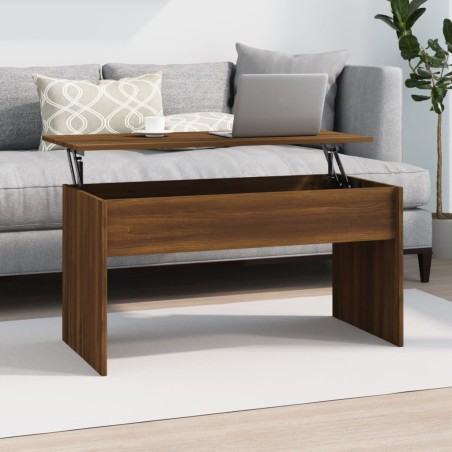 vidaXL Mesa de centro contrachapado marrón roble 102x50,5x52,5 cm