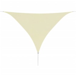 vidaXL Toldo de vela triangular tela Oxford color crema 5x5x5 m 