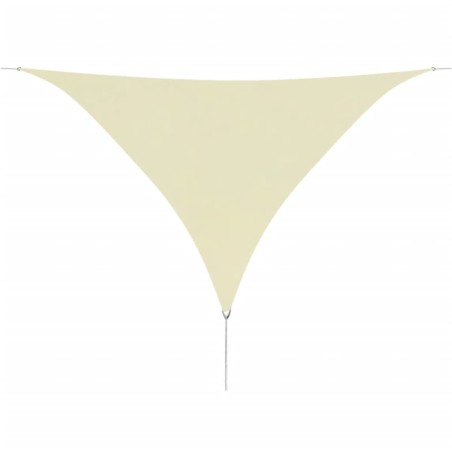 vidaXL Toldo de vela triangular tela Oxford color crema 5x5x5 m 