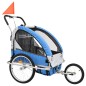 vidaXL Remolque para bicicletas y cochecito 2 en 1 azul y gris vidaXL Remolque para bicicletas y cochecito 2 en 1 azul y gris