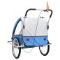 vidaXL Remolque para bicicletas y cochecito 2 en 1 azul y gris vidaXL Remolque para bicicletas y cochecito 2 en 1 azul y gris
