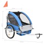 vidaXL Remolque para bicicletas y cochecito 2 en 1 azul y gris vidaXL Remolque para bicicletas y cochecito 2 en 1 azul y gris