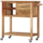 vidaXL Carrito de cocina de madera maciza de acacia 80x45x91 cm vidaXL Carrito de cocina de madera maciza de acacia 80x45x91 cm