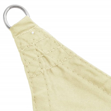 vidaXL Toldo de vela triangular tela Oxford color crema 5x5x5 m 