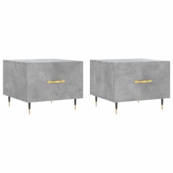 vidaXL Mesa de centro 2 uds madera ingeniería gris hormigón 50x50x40cm