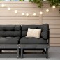 vidaXL Sofá esquinero con cojines madera maciza de pino gris vidaXL Sofá esquinero con cojines madera maciza de pino gris