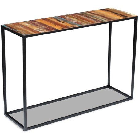 vidaXL Mesa consola de madera maciza reciclada 110x35x76 cm