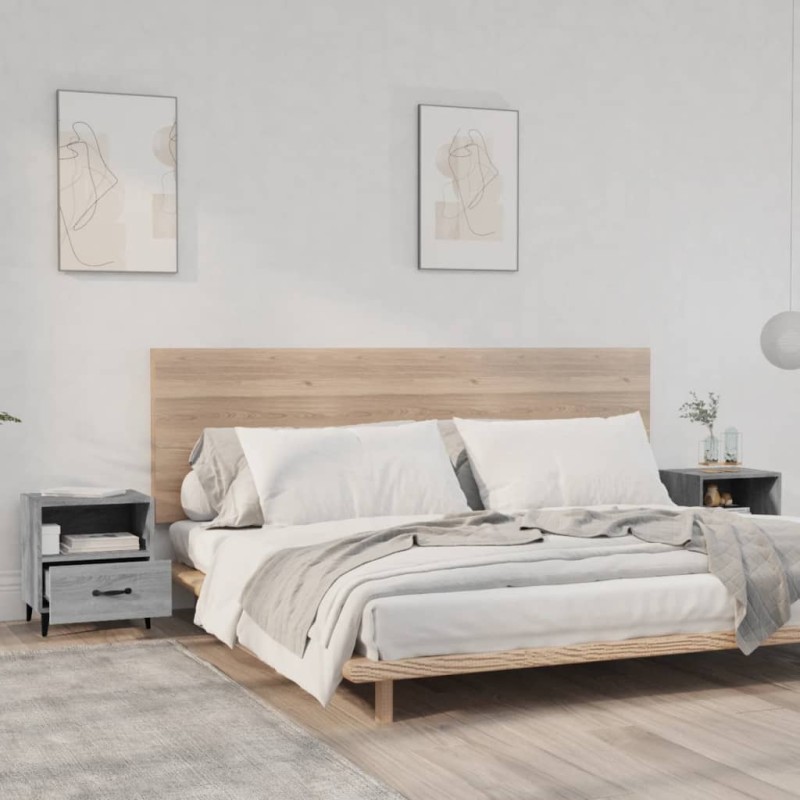 vidaXL Mesita de noche 2 unidades madera contrachapada gris Sonoma vidaXL Mesita de noche 2 unidades madera contrachapada gris Sonoma