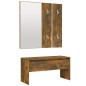 vidaXL Set de muebles de recibidor madera contrachapada roble ahumado vidaXL Set de muebles de recibidor madera contrachapada roble ahumado