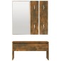 vidaXL Set de muebles de recibidor madera contrachapada roble ahumado vidaXL Set de muebles de recibidor madera contrachapada roble ahumado