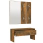 vidaXL Set de muebles de recibidor madera contrachapada roble ahumado vidaXL Set de muebles de recibidor madera contrachapada roble ahumado