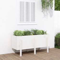vidaXL Arriate elevado de jardín madera maciza pino blanco 121x50x57cm
