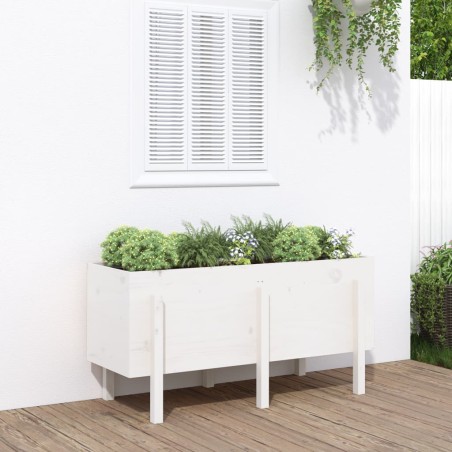 vidaXL Arriate elevado de jardín madera maciza pino blanco 121x50x57cm