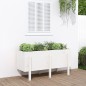 vidaXL Arriate elevado de jardín madera maciza pino blanco 121x50x57cm vidaXL Arriate elevado de jardín madera maciza pino blanco 121x50x57cm