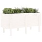 vidaXL Arriate elevado de jardín madera maciza pino blanco 121x50x57cm vidaXL Arriate elevado de jardín madera maciza pino blanco 121x50x57cm
