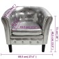 vidaXL Sillón con diseño de cubo cuero sintético plateado vidaXL Sillón con diseño de cubo cuero sintético plateado
