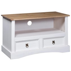 vidaXL Mueble para TV Corona Range de pino mexicano blanco 91x43x56 cm