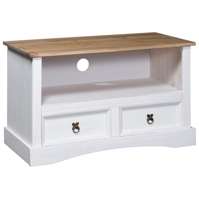 vidaXL Mueble para TV Corona Range de pino mexicano blanco 91x43x56 cm