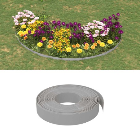 vidaXL Borduras de jardín 3 uds polietileno gris 10 m 10 cm