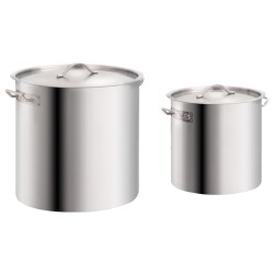 vidaXL Juego de ollas 2 piezas de acero inoxidable 71/36 L