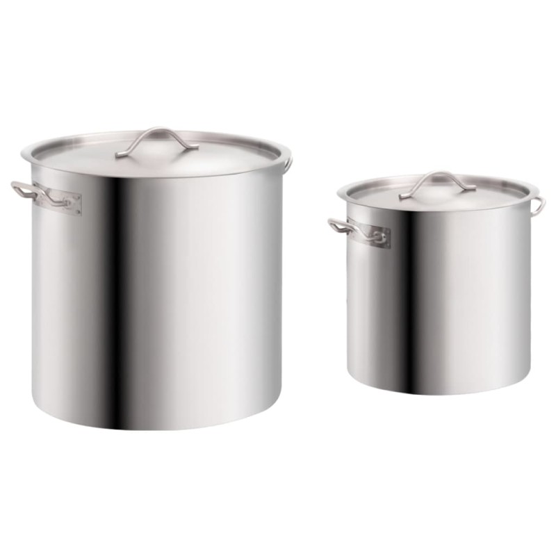 vidaXL Juego de ollas 2 piezas de acero inoxidable 71/36 L vidaXL Juego de ollas 2 piezas de acero inoxidable 71/36 L
