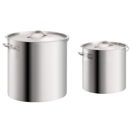 vidaXL Juego de ollas 2 piezas de acero inoxidable 71/36 L