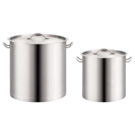 vidaXL Juego de ollas 2 piezas de acero inoxidable 71/36 L