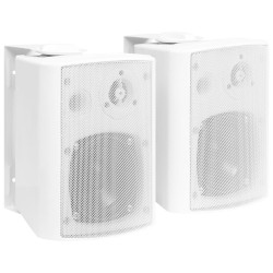 vidaXL Altavoces estéreo de pared 2 uds blanco interior exterior 80 W