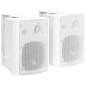 vidaXL Altavoces estéreo de pared 2 uds blanco interior exterior 80 W vidaXL Altavoces estéreo de pared 2 uds blanco interior exterior 80 W