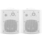 vidaXL Altavoces estéreo de pared 2 uds blanco interior exterior 80 W vidaXL Altavoces estéreo de pared 2 uds blanco interior exterior 80 W