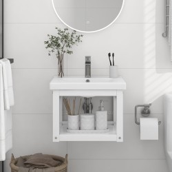 vidaXL Estructura de lavabo suspendido hierro blanco 40x38x31 cm