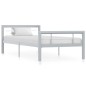vidaXL Estructura de cama de metal gris y blanco 100x200 cm vidaXL Estructura de cama de metal gris y blanco 100x200 cm