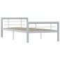 vidaXL Estructura de cama de metal gris y blanco 100x200 cm vidaXL Estructura de cama de metal gris y blanco 100x200 cm