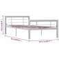 vidaXL Estructura de cama de metal gris y blanco 100x200 cm vidaXL Estructura de cama de metal gris y blanco 100x200 cm