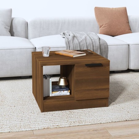 vidaXL Mesa de centro madera contrachapada roble marrón 50x50x36 cm