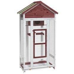 vidaXL Casita para pájaros madera maciza pino color moca 91,5x53x170cm
