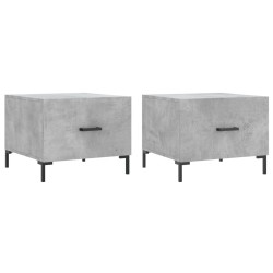 vidaXL Mesa de centro 2 uds madera ingeniería gris hormigón 50x50x40cm