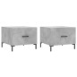 vidaXL Mesa de centro 2 uds madera ingeniería gris hormigón 50x50x40cm vidaXL Mesa de centro 2 uds madera ingeniería gris hormigón 50x50x40cm