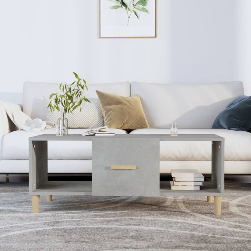 vidaXL Mesa de centro madera contrachapada gris hormigón 102x50x40 cm vidaXL Mesa de centro madera contrachapada gris hormigón 102x50x40 cm