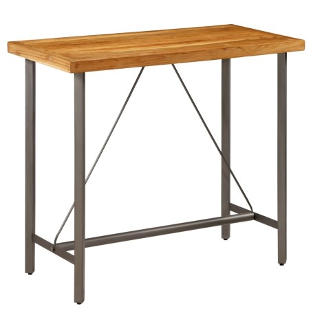 vidaXL Mesa de bar de madera maciza de teca reciclada 120x58x106 cm