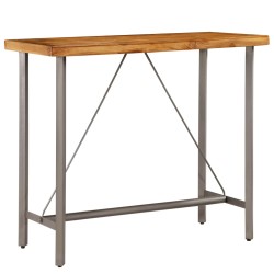 vidaXL Mesa de bar de madera maciza de teca reciclada 120x58x106 cm