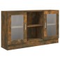 vidaXL Vitrina madera contrachapada roble ahumado 120x30,5x70 cm vidaXL Vitrina madera contrachapada roble ahumado 120x30,5x70 cm