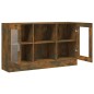 vidaXL Vitrina madera contrachapada roble ahumado 120x30,5x70 cm vidaXL Vitrina madera contrachapada roble ahumado 120x30,5x70 cm