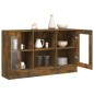 vidaXL Vitrina madera contrachapada roble ahumado 120x30,5x70 cm vidaXL Vitrina madera contrachapada roble ahumado 120x30,5x70 cm