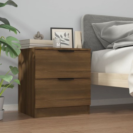 vidaXL Mesita de noche madera contrachapada color roble marrón