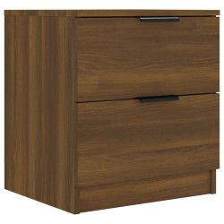 vidaXL Mesita de noche madera contrachapada color roble marrón