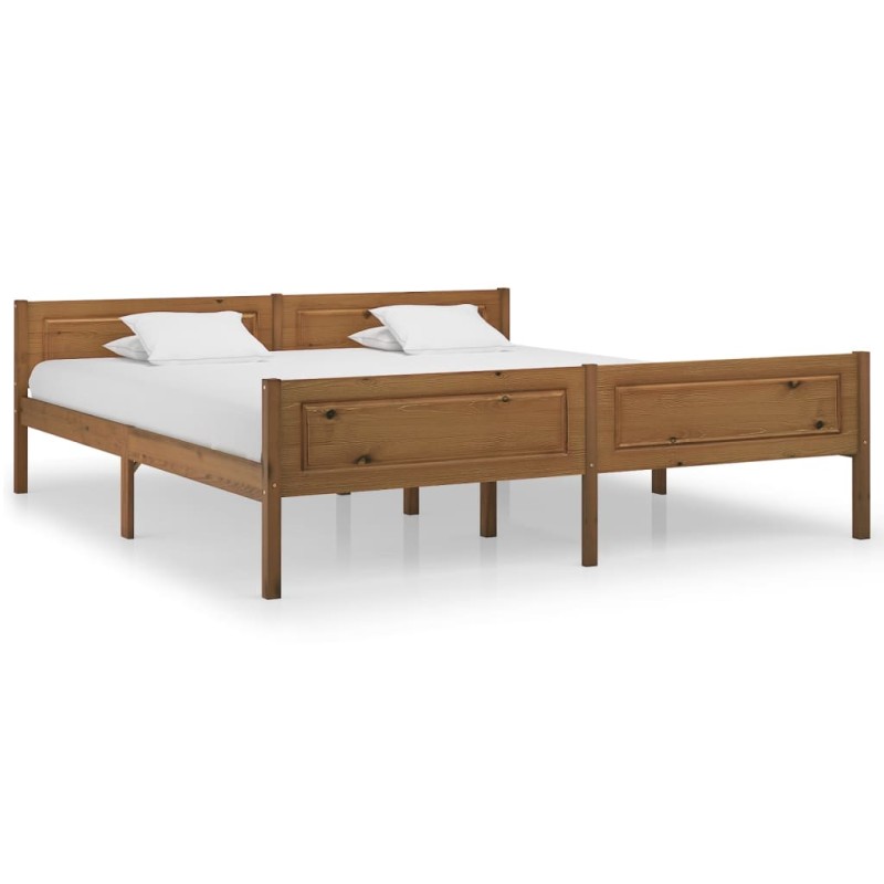 vidaXL Estructura de cama madera maciza pino marrón miel 180x200 cm vidaXL Estructura de cama madera maciza pino marrón miel 180x200 cm